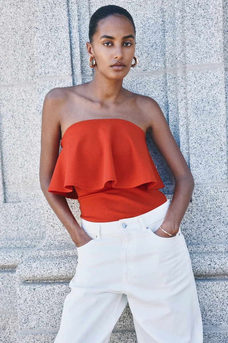 H&M Flounced interlock bandeau top